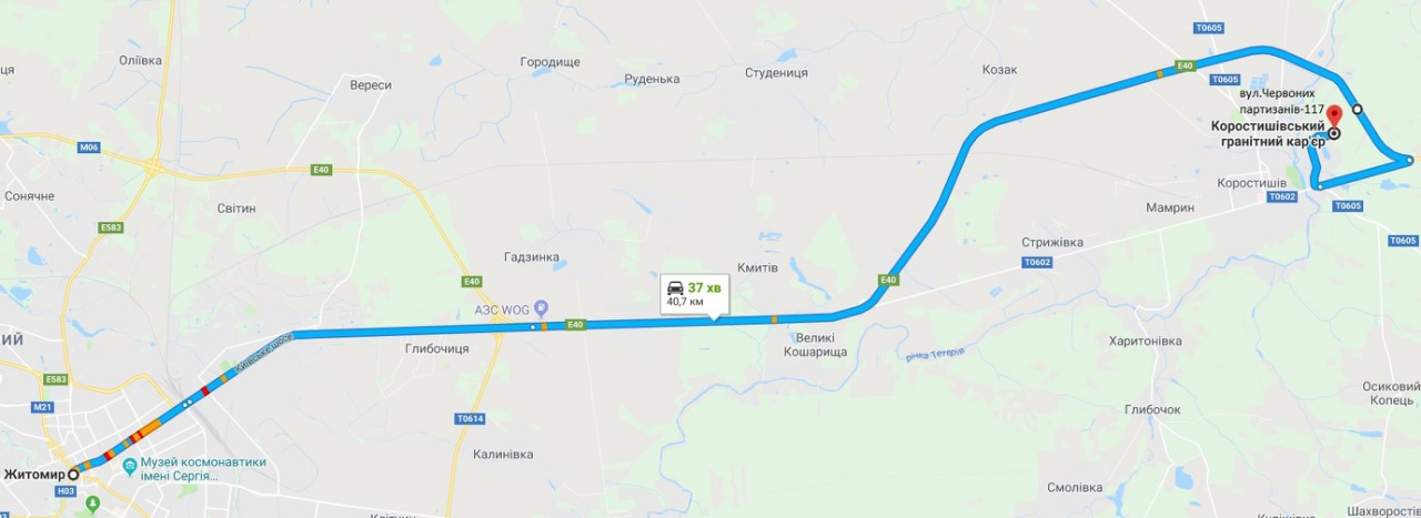 Як їхати до нас з напрямку Житомира